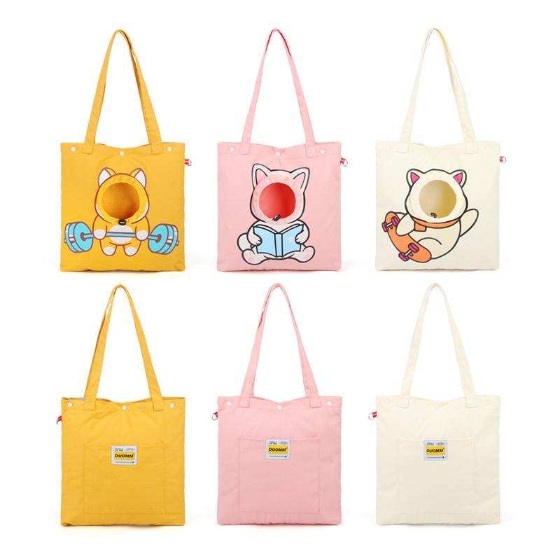 Cute Open Hole Cat Carrier Canvas Tote - Purrfect Pet Haven