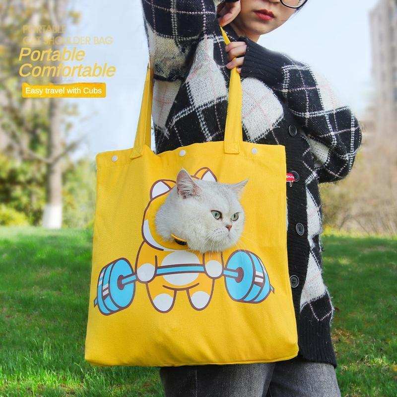 Cute Open Hole Cat Carrier Canvas Tote - Purrfect Pet Haven