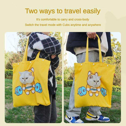 Cute Open Hole Cat Carrier Canvas Tote - Purrfect Pet Haven