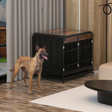 Heavy Duty 42 inch Wooden Table Top Wheeled Furniture Dog Crate - Purrfect Pet Haven