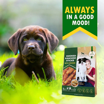 Dog Smoked Rawhide Sticks Wrapped Chicken Pet Natural Chew Treats Grain Free Organic Meat Healthy Human Grade Dried Snacks In Bulk - Purrfect Pet Haven