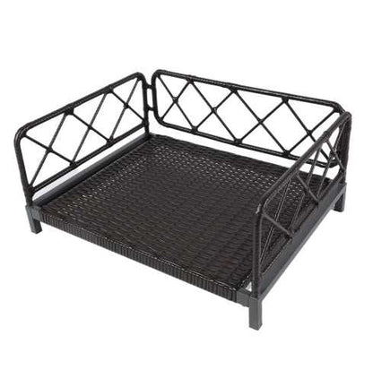 Wicker Pet Bed Rattan Dog Sofa Bed Outdoor Indoor Water Resistant - Purrfect Pet Haven