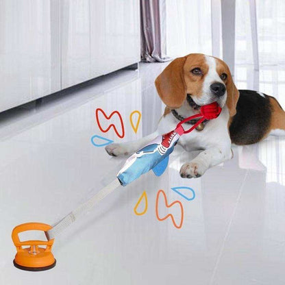 Shark Shaped Interactive Twine Rope Ball Dog Pet Chew Squeaky Toy With Suction Cup - Purrfect Pet Haven