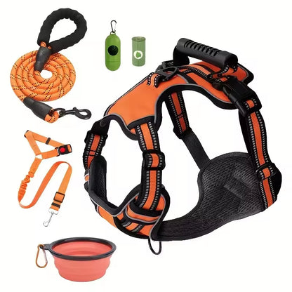 Tactical Dog Harness Set with Car Seat Belt & Travel Bowl - Purrfect Pet Haven