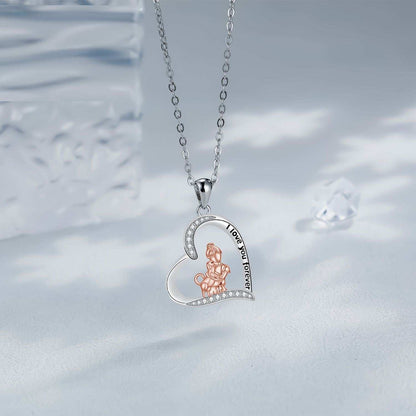 Love Heart Pendant Girl With Dog Necklace - Purrfect Pet Haven