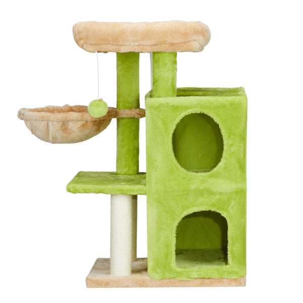 3-inch Yellow-green Speaker-shaped Double-layer Cat House  Hammock Cat Bed - Purrfect Pet Haven