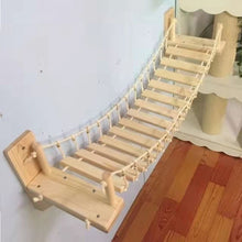 Wall-Mounted Cat Suspension Bridge - Solid Pine Wood Climbing Furniture - Purrfect Pet Haven