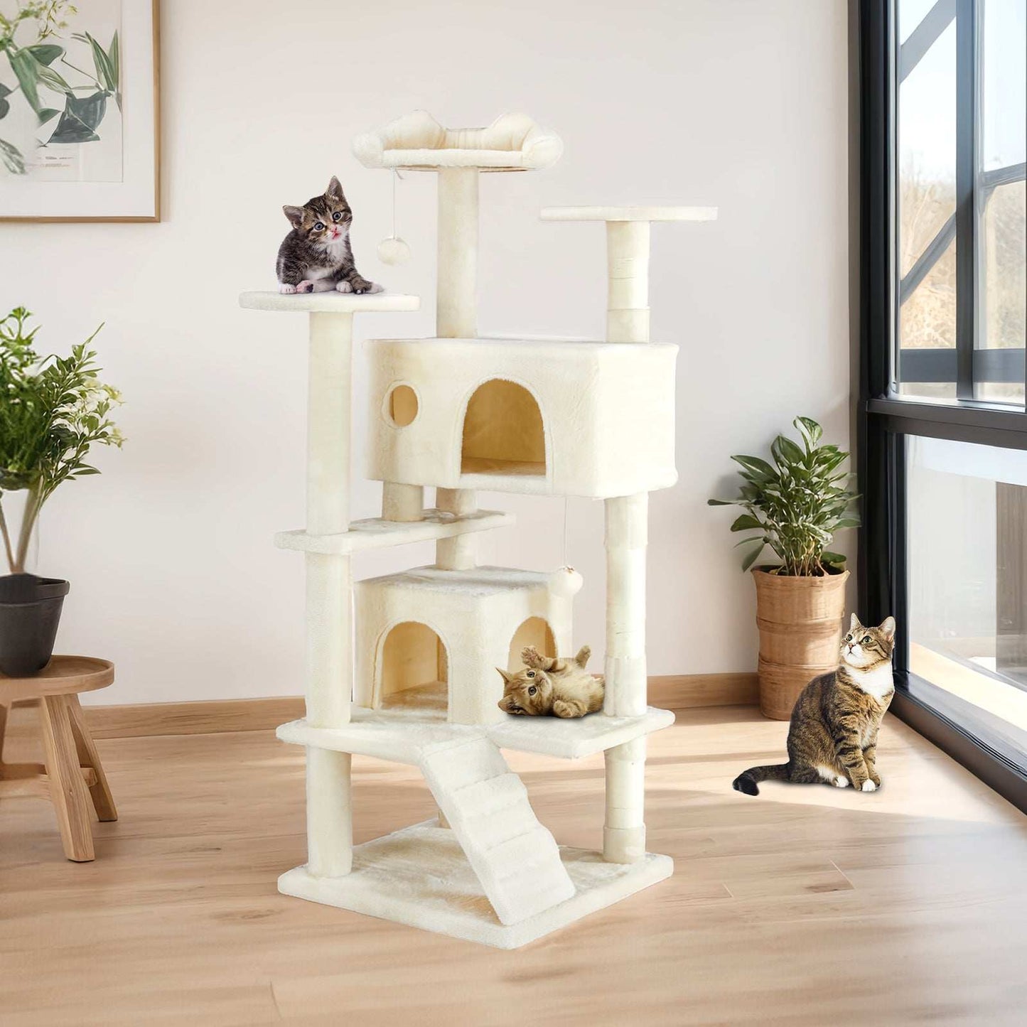 Multi Functional Cat Treehouse Cat Climbing Frame - Purrfect Pet Haven
