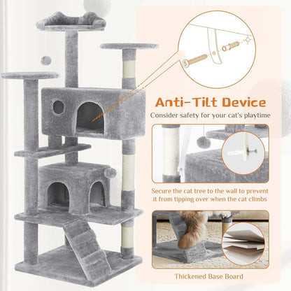 54 Inch Multi-Level Cat Tree Tower - Purrfect Pet Haven