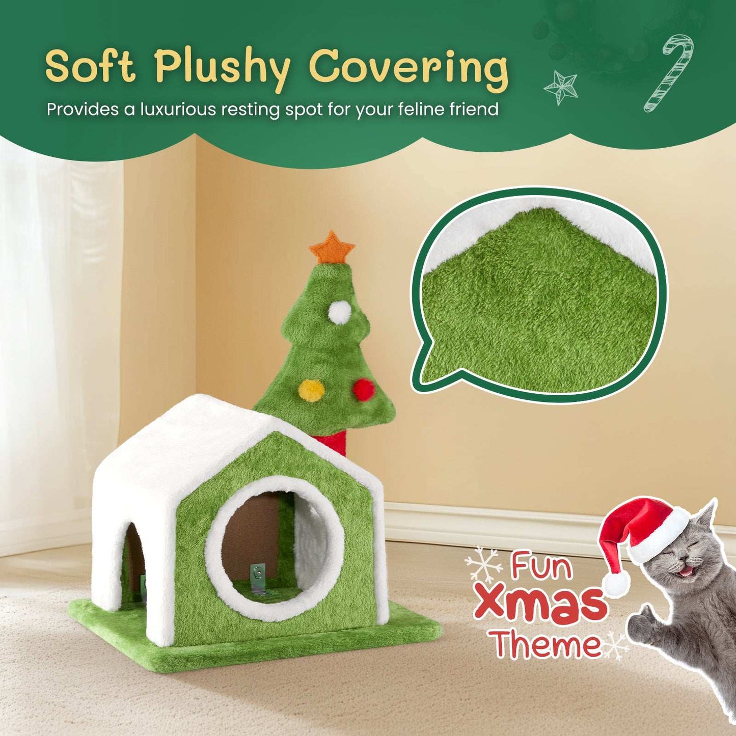 Cat House Christmas Tree - Cat Climbing Frame - Purrfect Pet Haven