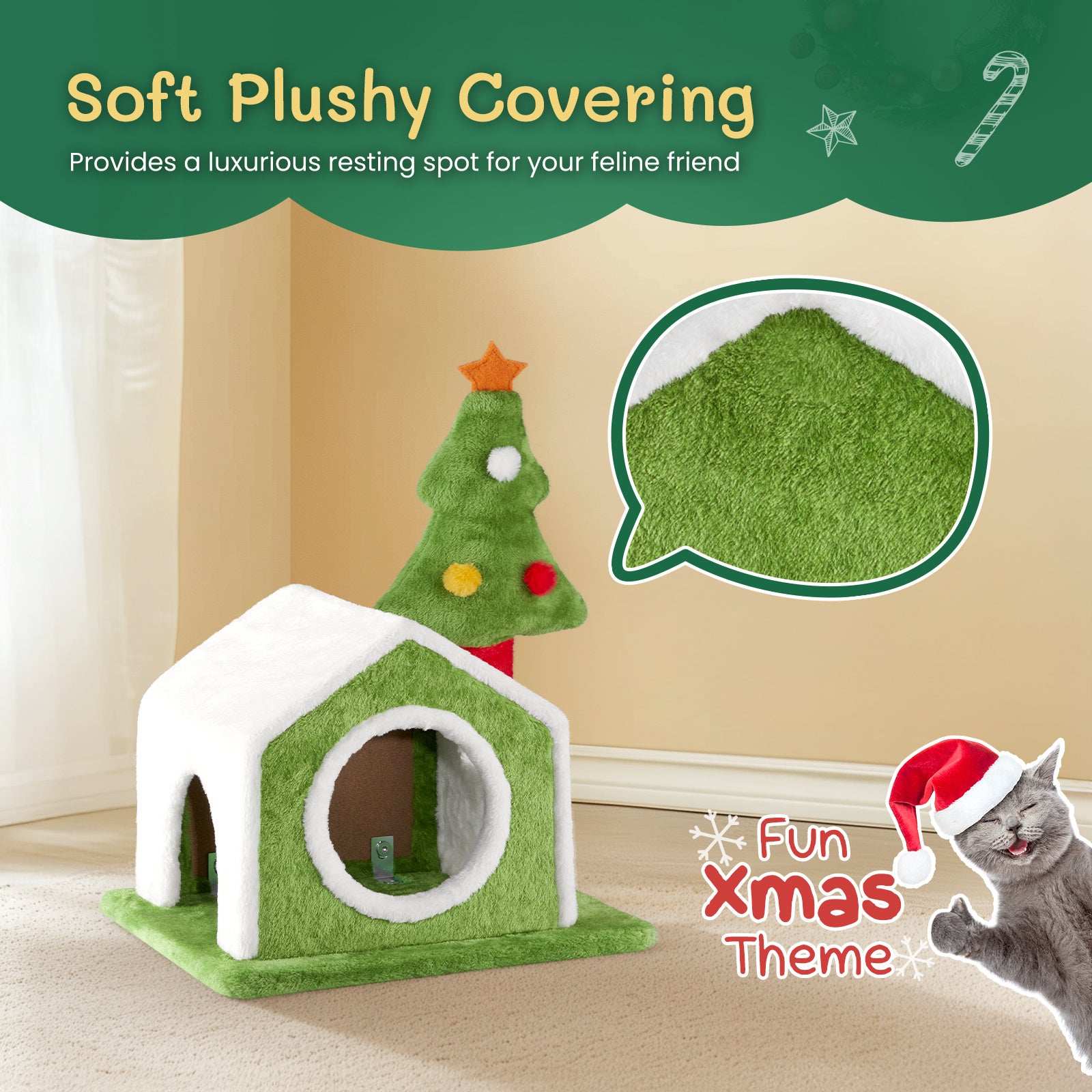 Cat House Christmas Tree - Cat Climbing Frame - Purrfect Pet Haven