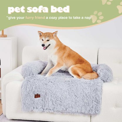 Dog Couch Bed Mat - Fluffy with Blanket - Purrfect Pet Haven