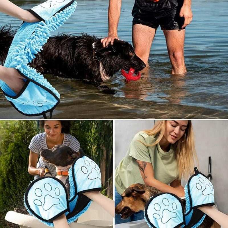 Specially Designed  Pet Bath Towel Quickly Absorbs Water - Dogs or Cats - Purrfect Pet Haven