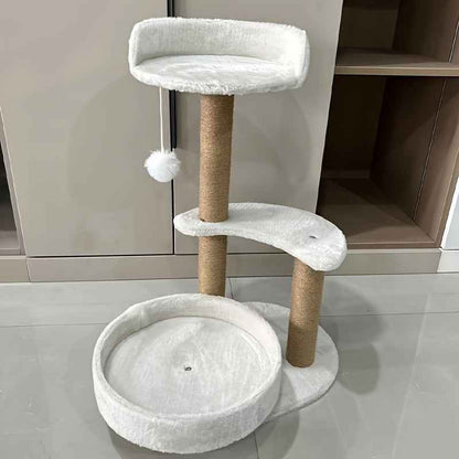 Luxury Cat Tree With Scratching Posts - Easy To Assemble, Wooden Fiber Structure, Suitable For Cats. - Purrfect Pet Haven