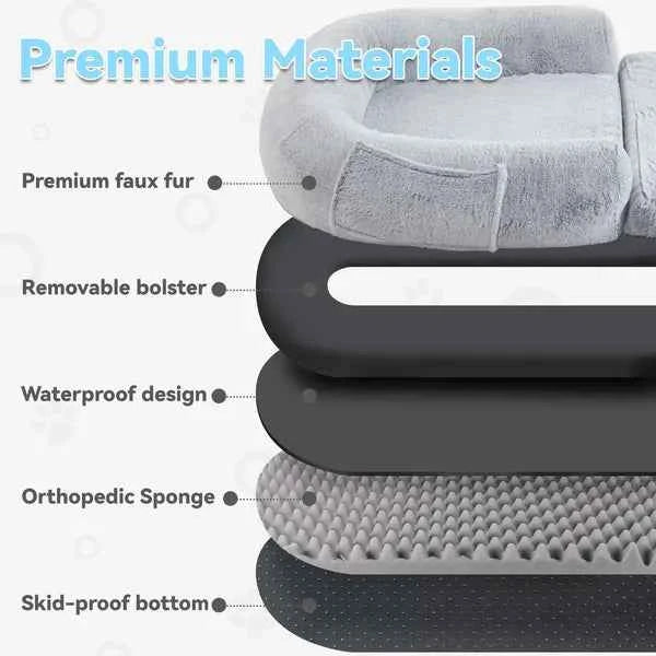 Human Dog Bed 71 X 43 X12 Dog Beds For Large Dogs Foldable Plush Washable Dog Bed For People Doze Off, Orthopedic Dog Beds For Humans Size Fits You And Pets