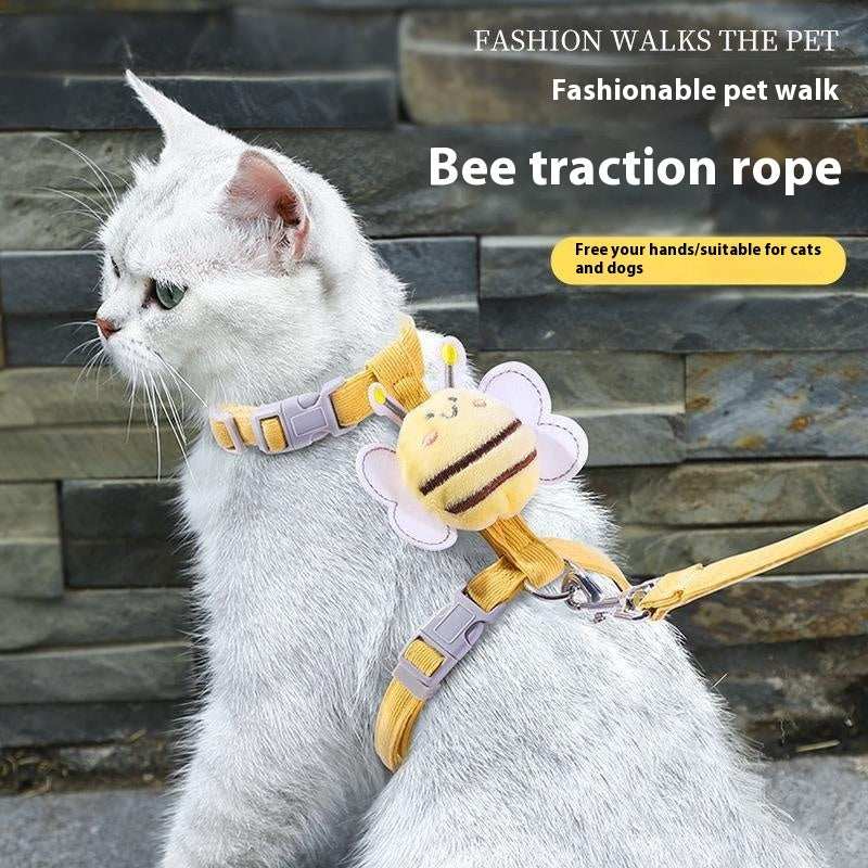 Cute Bumblebee Small Pet Adjustable Dog Cat Harness with Lead - X-Small to Medium - Purrfect Pet Haven
