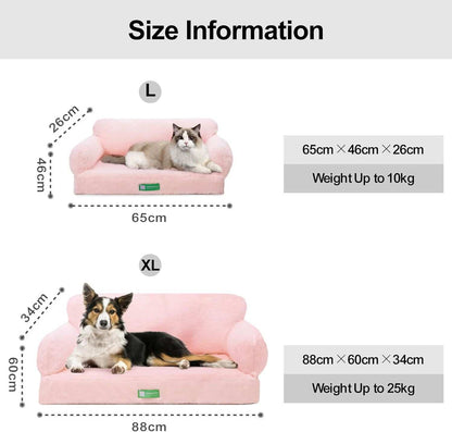 Pink Cloud Pet Sofa Bed - Anti-Collapse - Purrfect Pet Haven