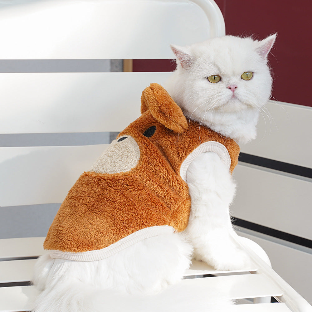 Bear Ears Fleece Coat - Warm Winter Pet Outfit - Purrfect Pet Haven