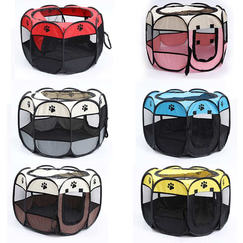 Portable Octagonal Cage Cloth Mesh Fence Pet Tent - Easy Storage - Purrfect Pet Haven