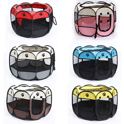 Portable Octagonal Cage Cloth Mesh Fence Pet Tent - Easy Storage - Purrfect Pet Haven