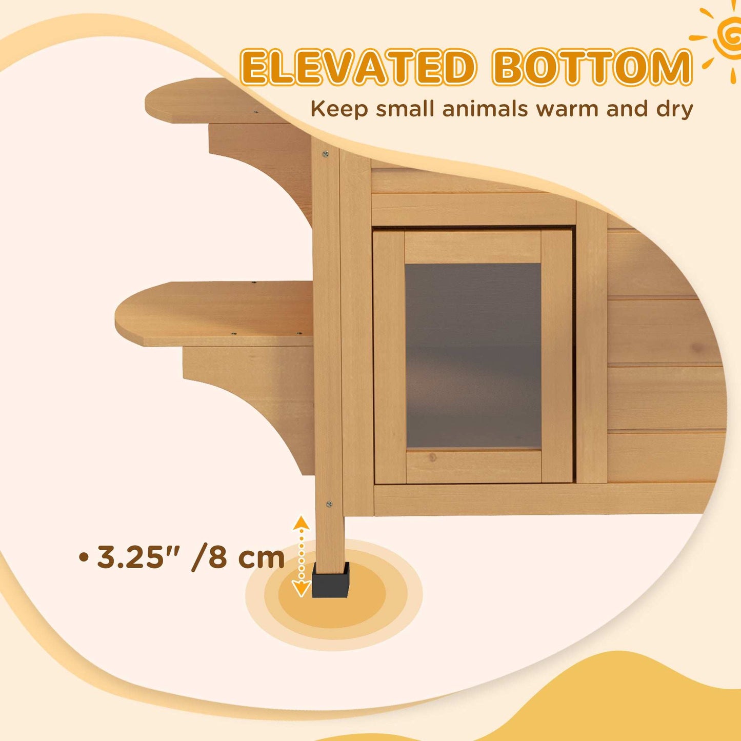2-Story Wooden Outdoor Cat House - Feral Shelter with Escape Door - Purrfect Pet Haven