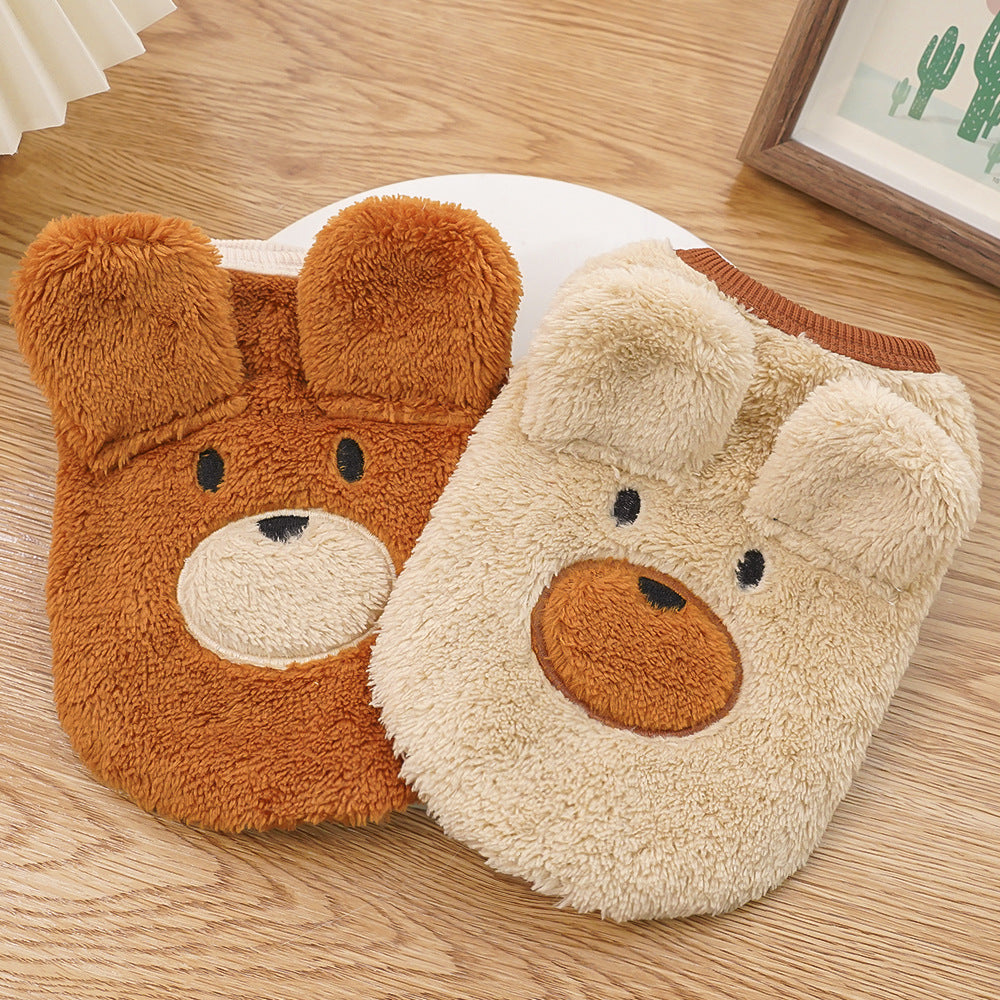 Bear Ears Fleece Coat - Warm Winter Pet Outfit - Purrfect Pet Haven