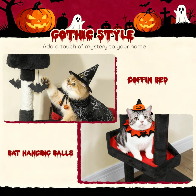 Gothic Cat Tree - Tower With Coffin Bed and 2 Spacious Condos