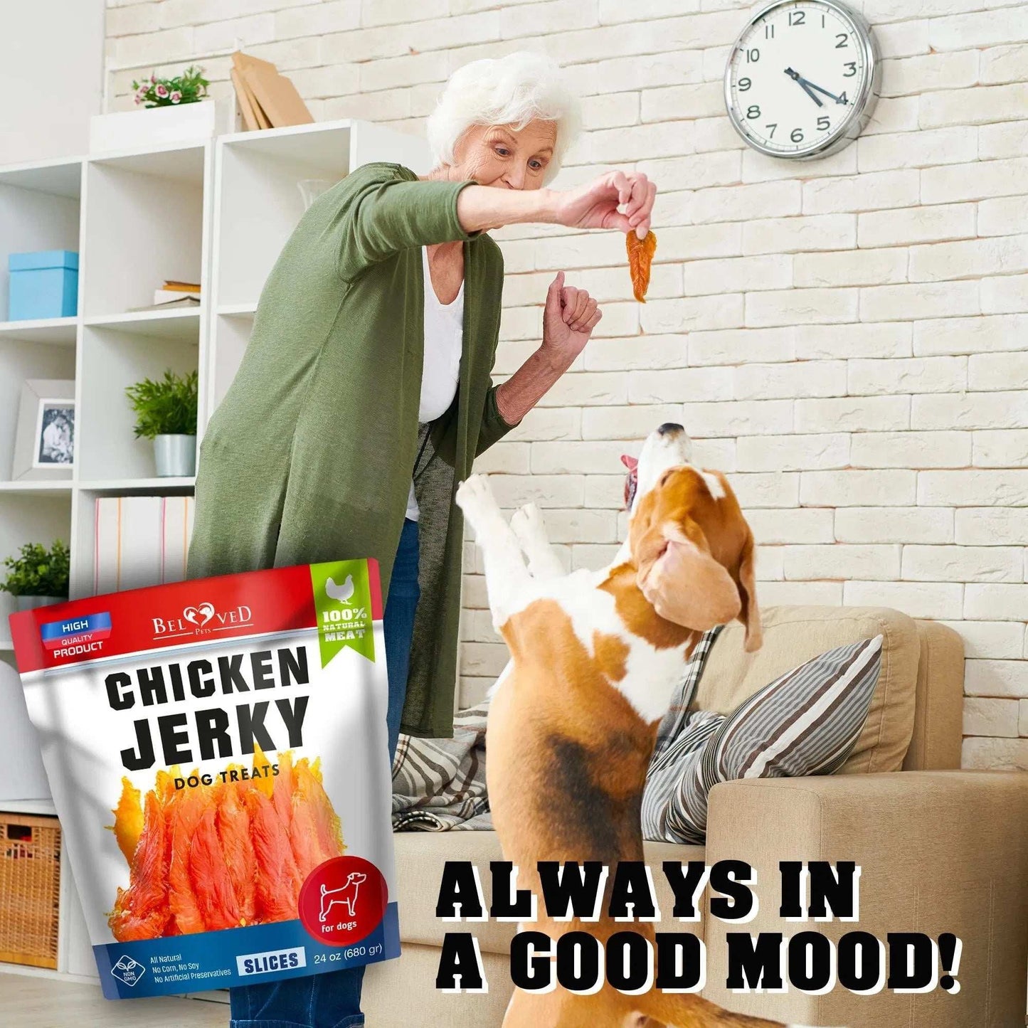 Chicken Jerky Dog Treats 1.5 Lb Human Grade Pet Snacks Grain Free Organic Meat All Natural High Protein Dried Strips Best Chews For Training Small & Large Dogs - Purrfect Pet Haven