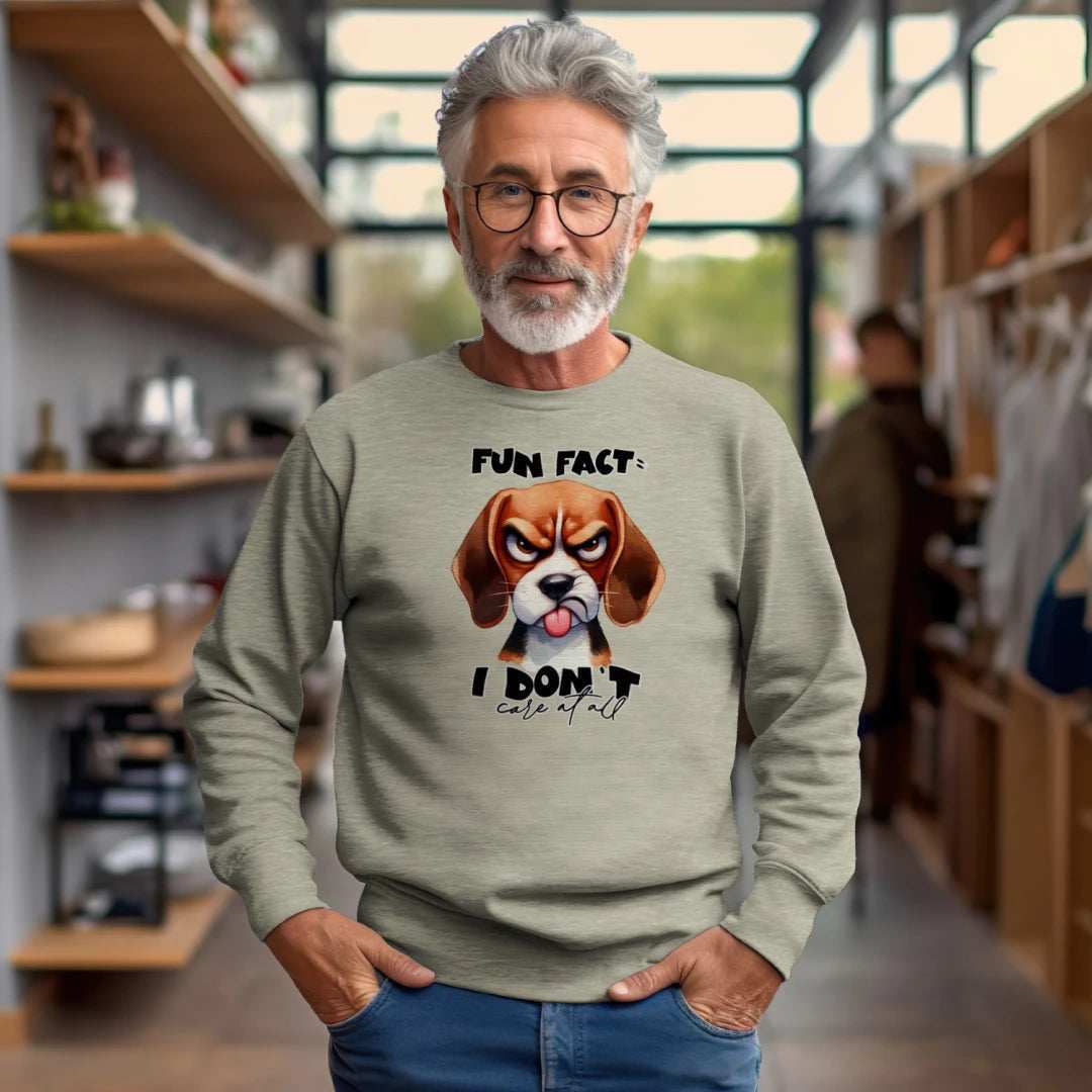 Fun Fact Don't Care Crewneck - Funny Sarcastic Sweatshirt - Purrfect Pet Haven
