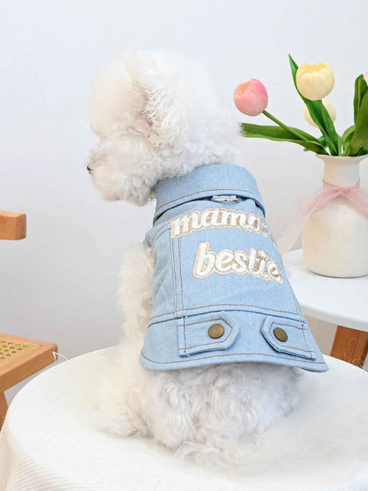 Embroidered Denim Pet Jacket