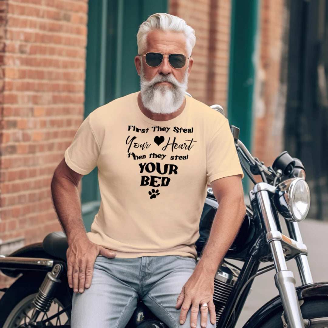 Steel Your Heart Then Bed T-Shirt - Funny Sleep Lover Tee - Purrfect Pet Haven