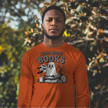Read More Books Cute Ghost Orange Long Sleeve Shirt - Bookworm Halloween Tee - Purrfect Pet Haven