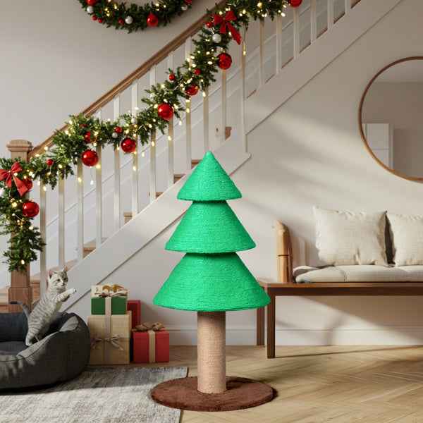 Christmas Tree Cat Scratcher - 31.5" Sisal Scratching Post - Purrfect Pet Haven