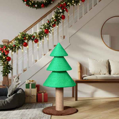 Christmas Tree Cat Scratcher - 31.5" Sisal Scratching Post - Purrfect Pet Haven