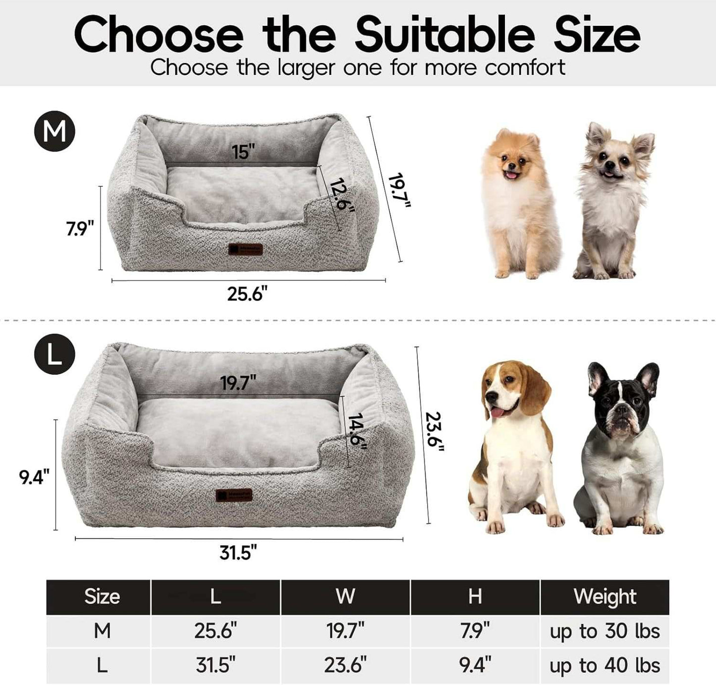 Rectangle Pet Bed - Medium Warming Calming - Purrfect Pet Haven