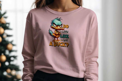 Give a Duck Crewneck - Funny Sarcastic Sweatshirt - Purrfect Pet Haven