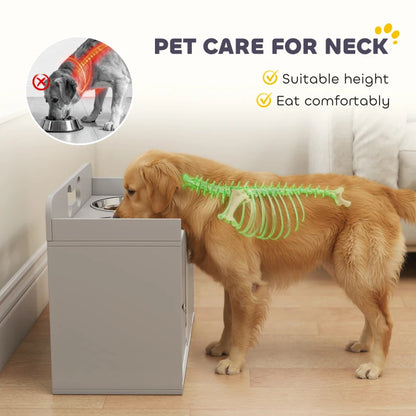 Elevated Dog Bowls - Modern Gray Design