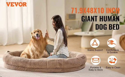 Giant Human Dog Bed - 72" Washable for Adults & Large Dogs - Purrfect Pet Haven