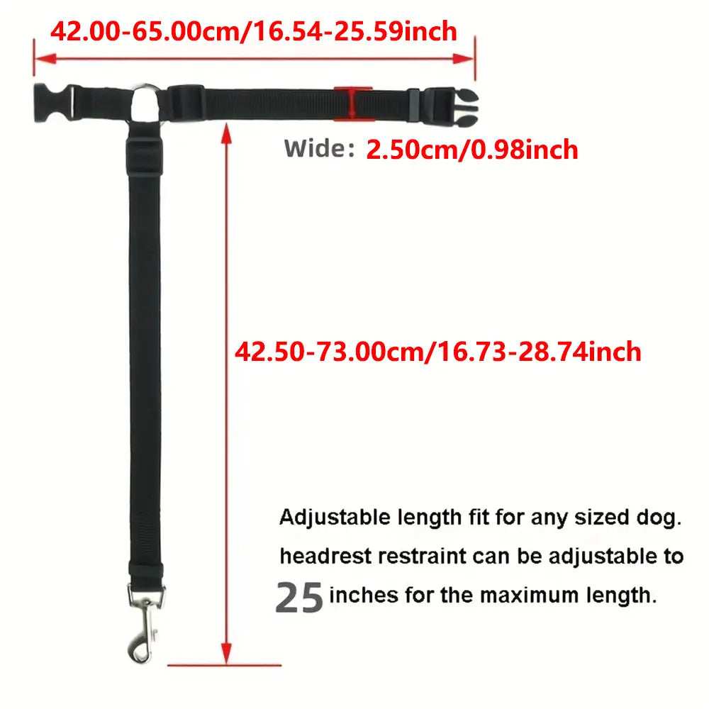 Adjustable Harness Solid Two-in-one Car BackSeat Pet Safety Belt Lead Leash - Purrfect Pet Haven
