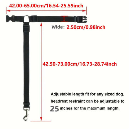 Adjustable Harness Solid Two-in-one Car BackSeat Pet Safety Belt Lead Leash - Purrfect Pet Haven