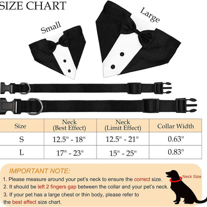 Dog Tuxedo Suit With Bow Tie And Bandana Adjustable Formal Costumes For Small, Medium, Large Dogs Perfect For Weddings Birthdays - Purrfect Pet Haven