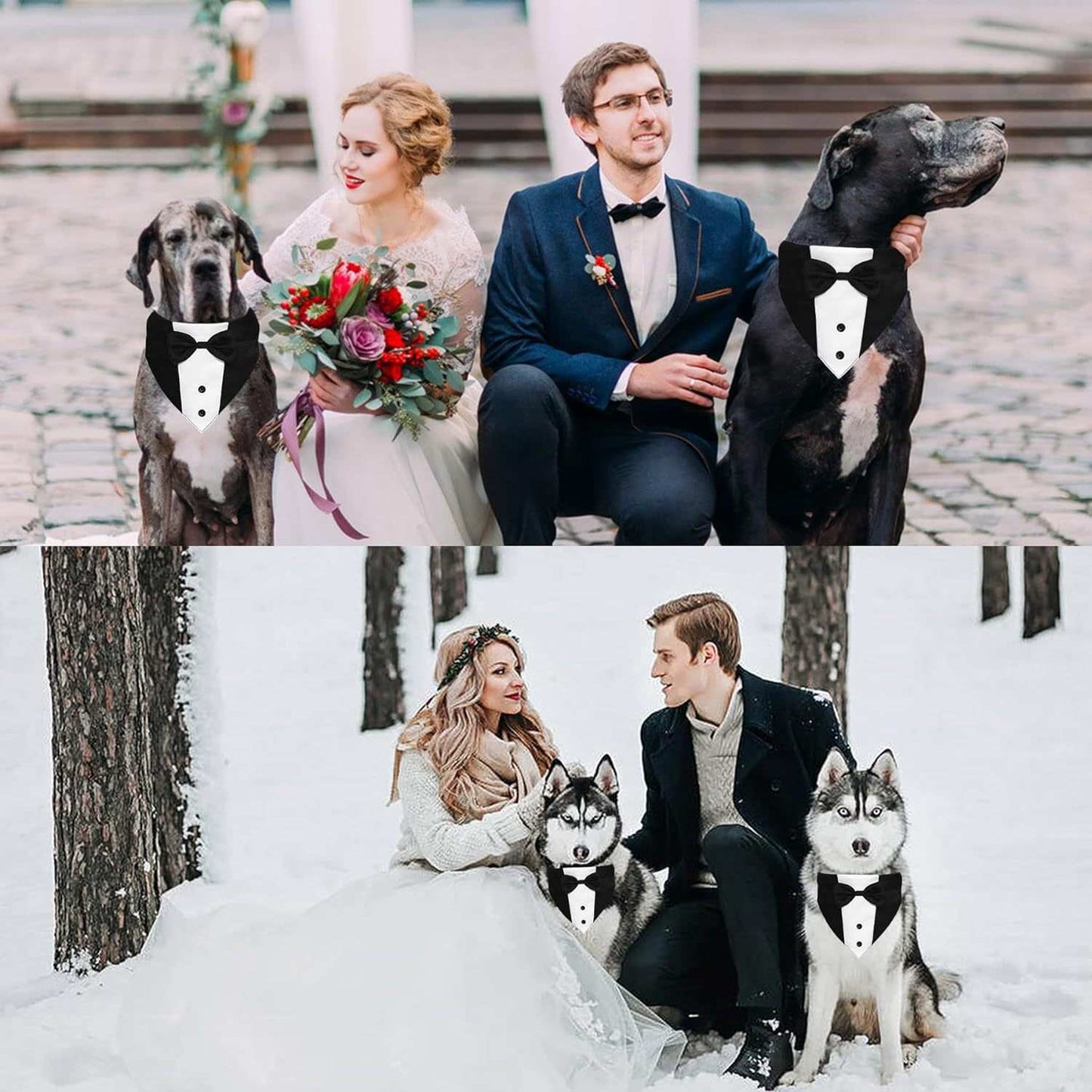 Dog Tuxedo Suit With Bow Tie And Bandana Adjustable Formal Costumes For Small, Medium, Large Dogs Perfect For Weddings Birthdays - Purrfect Pet Haven