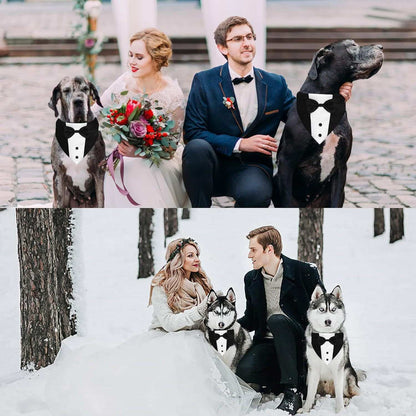 Dog Tuxedo Suit With Bow Tie And Bandana Adjustable Formal Costumes For Small, Medium, Large Dogs Perfect For Weddings Birthdays - Purrfect Pet Haven