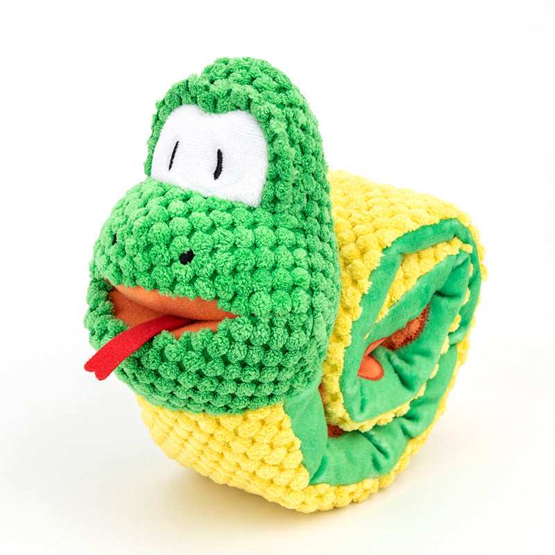Snuffle Snake Treat Dispenser Puzzle Plush Toy IQ Training Squeaky Dog Toy - Purrfect Pet Haven