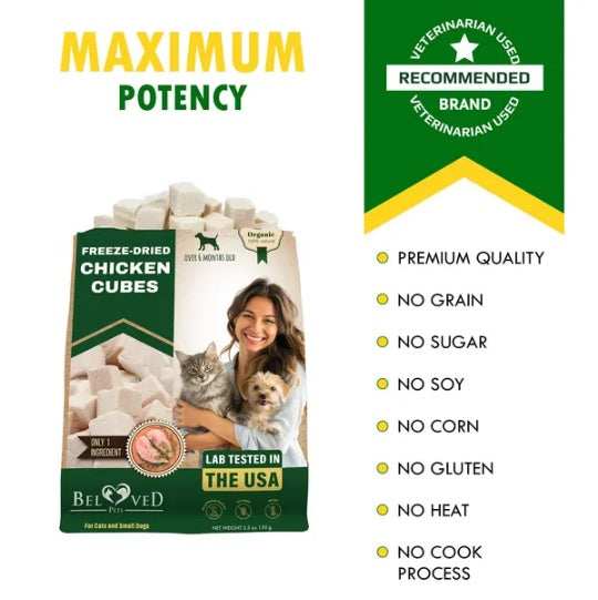Freeze Dried Pet Treats - Premium Cubes For Cats & Dogs 5.3 Oz - Purrfect Pet Haven