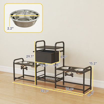 Dog Bowls with Storage - Pet Feeding Station & Container - Purrfect Pet Haven
