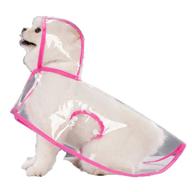 Transparent Pet Raincoat - Waterproof Dog Rain Jacket with White Trim - Purrfect Pet Haven