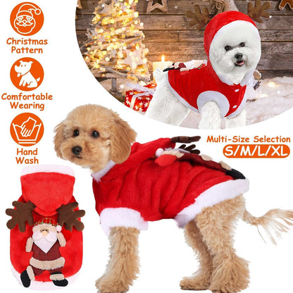 Christmas Santa Reindeer Pet Outfit - 3D Antlers - Purrfect Pet Haven
