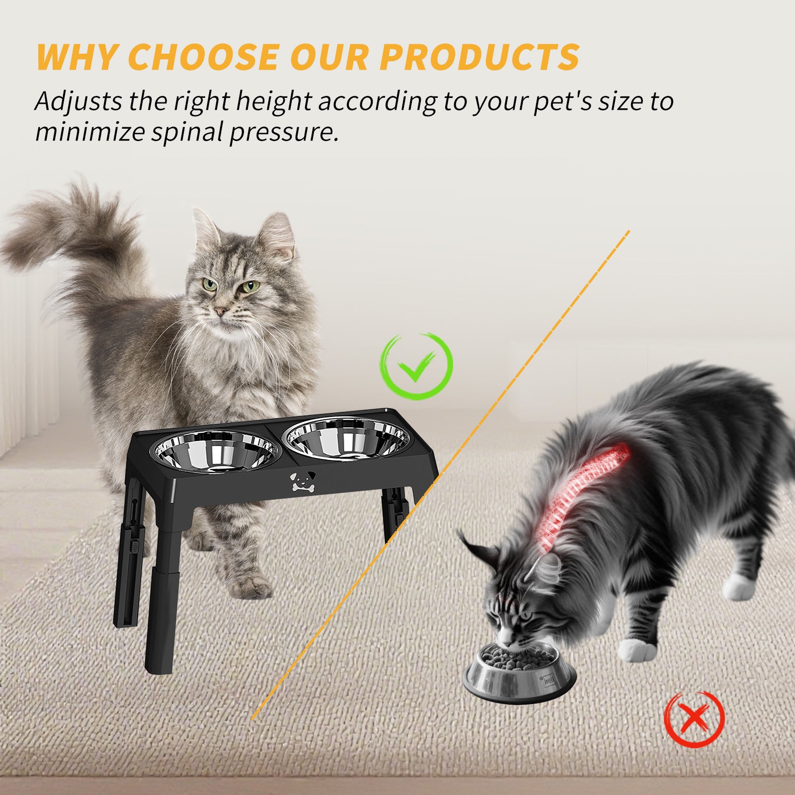 Elevated Dog Bowls - Height Adjustable Feeding Station - Purrfect Pet Haven