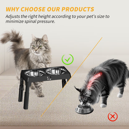 Elevated Dog Bowls - Height Adjustable Feeding Station - Purrfect Pet Haven